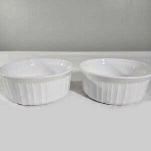 CorningWare Ribbed French White Ramekin Set of 2 Bowls Corning Ware Casserole
